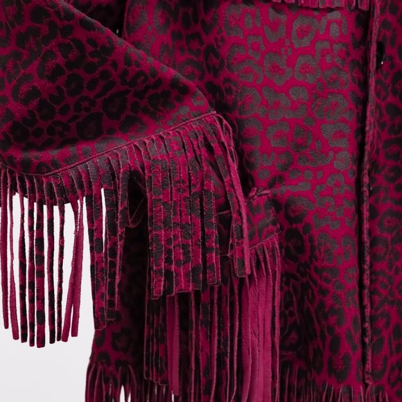 Saint Laurent Fringed Leopard Print Curtis Jacket - Picture 8 of 13